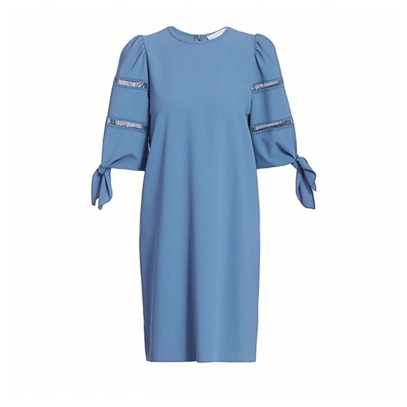 See by Chloe Riverside Blue Tie Sleeve Shift Dress - Picture 16 of 16